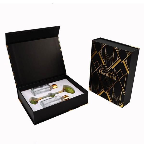 Book Flap Box Custom Logo Printed Magnetic Rigid Box for Guasha Jade Gua Sha Roller Tool