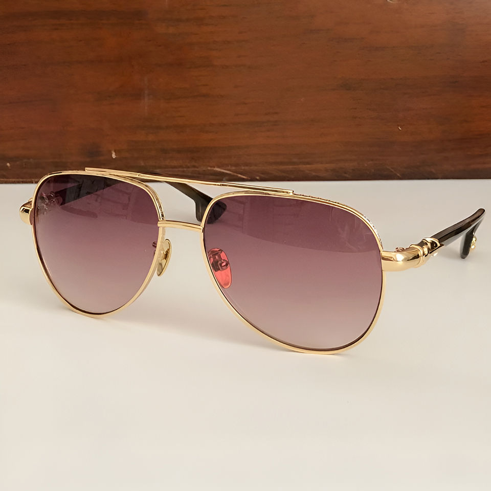 Trendy New Model Gradient Red Blue Pilot Acetate Business Cool Men's Customized Logo Wholesale Online Special Retro Sunglasses