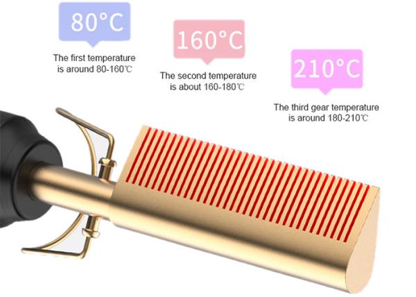 45W Professional Electric Hot Comb Aluminium Alloy Ceramic CE ROHS Certificate