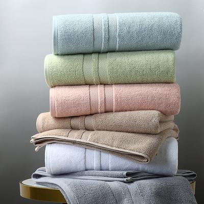 Conjunto de toalhas de banho de alta absorção luxuoso padrão de riscas espessadas com design em quadrado