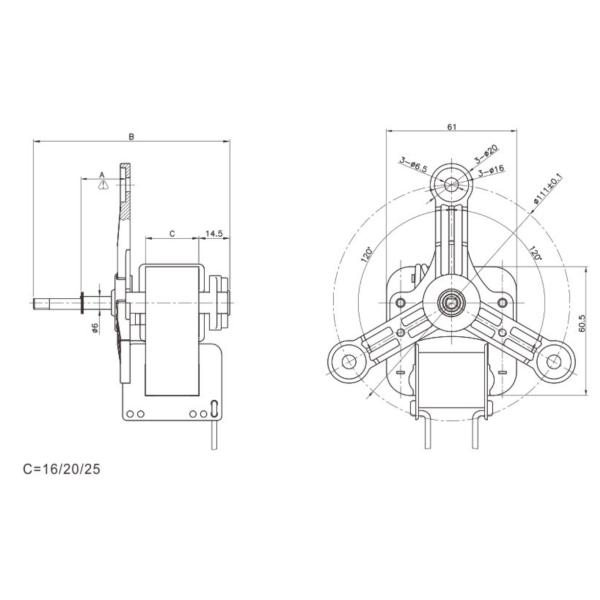 Sleeve Bearing Air Fryer Motor 120V 60HZ Customized Shaft