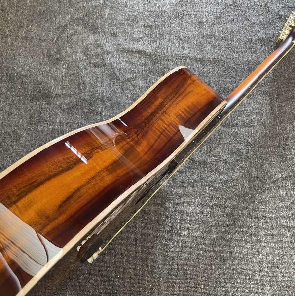 Custom 12 Strings KOA Wood Taylor Style Acoustic Guitar Glossing Finish Body Matt Neck Open Tuner