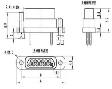 J30JB-13TJL90Q8-300 Micro Rectangular Connector 90 Degree Elbow Glass Sealed Aerospace Plug