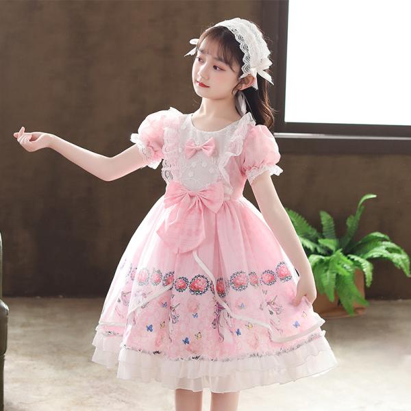 Spring Children's Clothing Girls Lolita Princess Dress Children's Lace Puffy Dresses