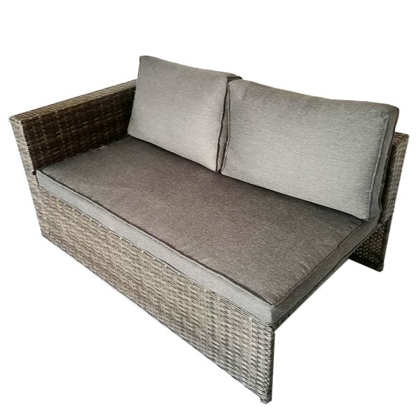 Factory Cheap Concise Style Outdoor Garden Leisure Patio Furniture Set Rattan Wicker Corner Sofa Chair and Coffee Table