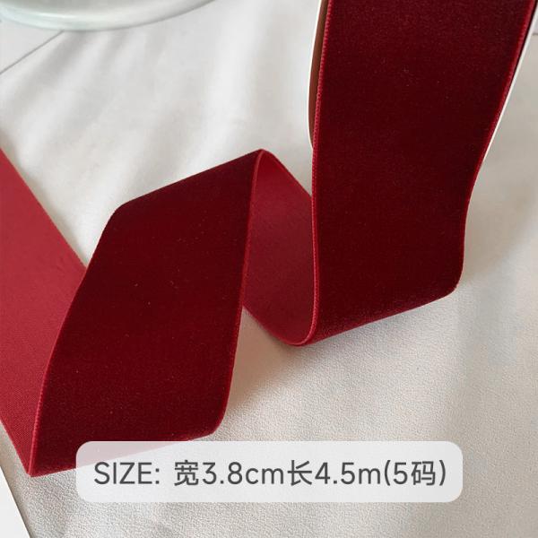 38 мм двойная велветная лента 3,8 см темно-красная велветная лента