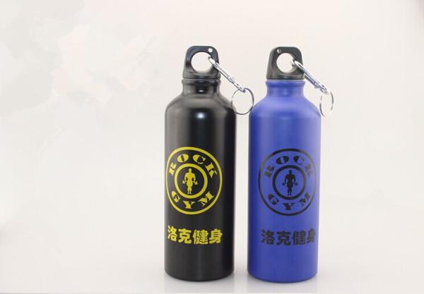 stock aluminum sports water bottle, stainless steel and  aluminum water bottle with LOGO print  with screw cap