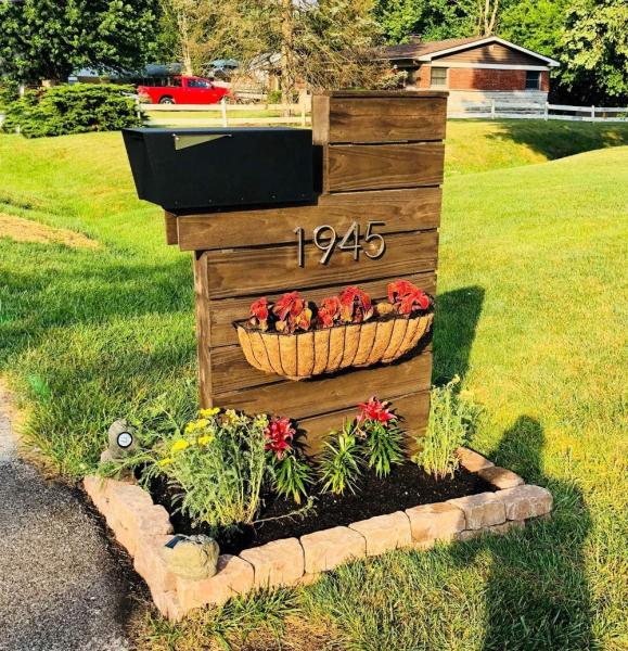 Garden Modern Design Mailbox Post Mount Black Powder Coated Steel Heavy Duty Curbside Welded Mailbox