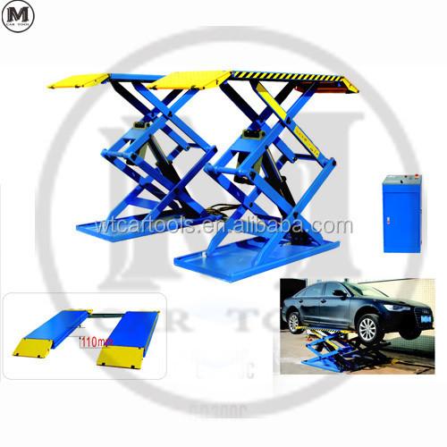 61/1550mm Platform Length 3 Tons Portable Car Lift With Double Cylinder