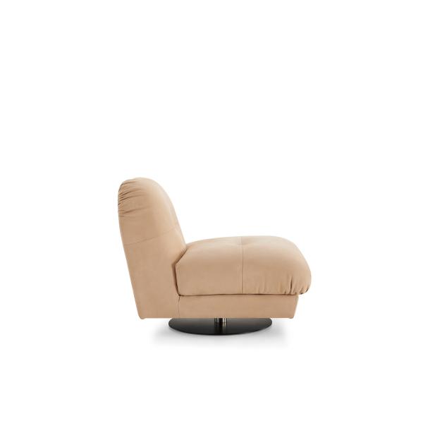 High End Hotel Lobby Furniture Simple Frosted Leather Swivel Single Lounge Chair