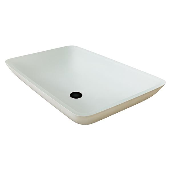 Отлакированные тазы мытья Bathroom 18 закаленное дюймами прямоугольное стеклянной раковины белое