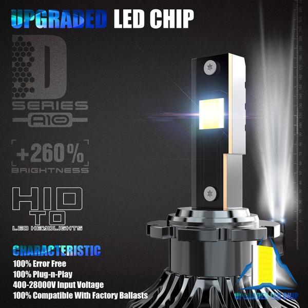 D8S Car LED Headlight Bulbs 10000 Lumen 4300k Color Temperature