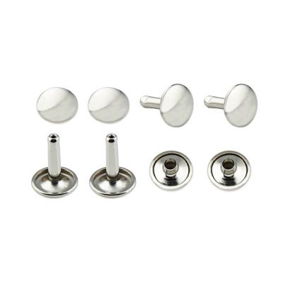 Metal Double Cap Rivets for Garments Various Sizes in Antique Brass and Silver