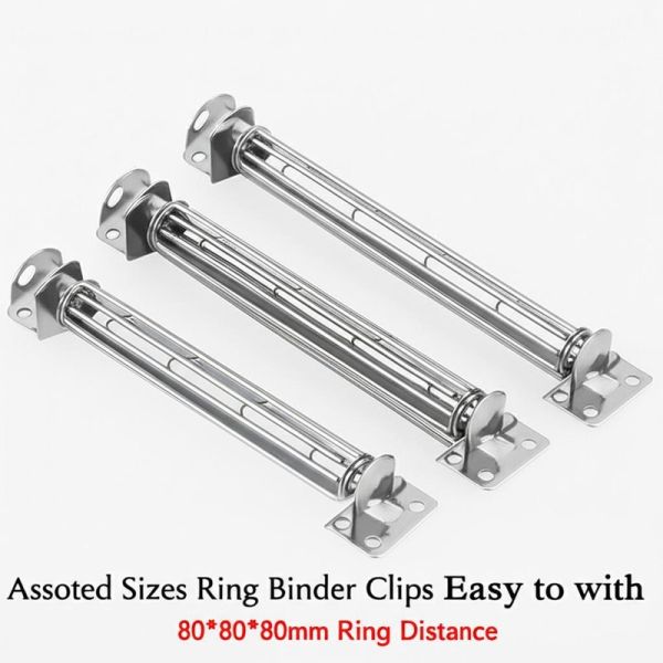 Assorted Sizes Ring Binder Clips Easy to with 80*80*80mm Ring Distance