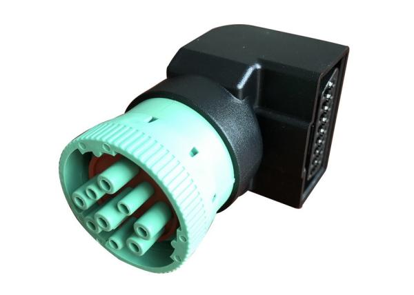 J1939 Deutsch 9 Pin Female to Right Angle J1962 OBD2 OBDII 16 Pin Female Adapter