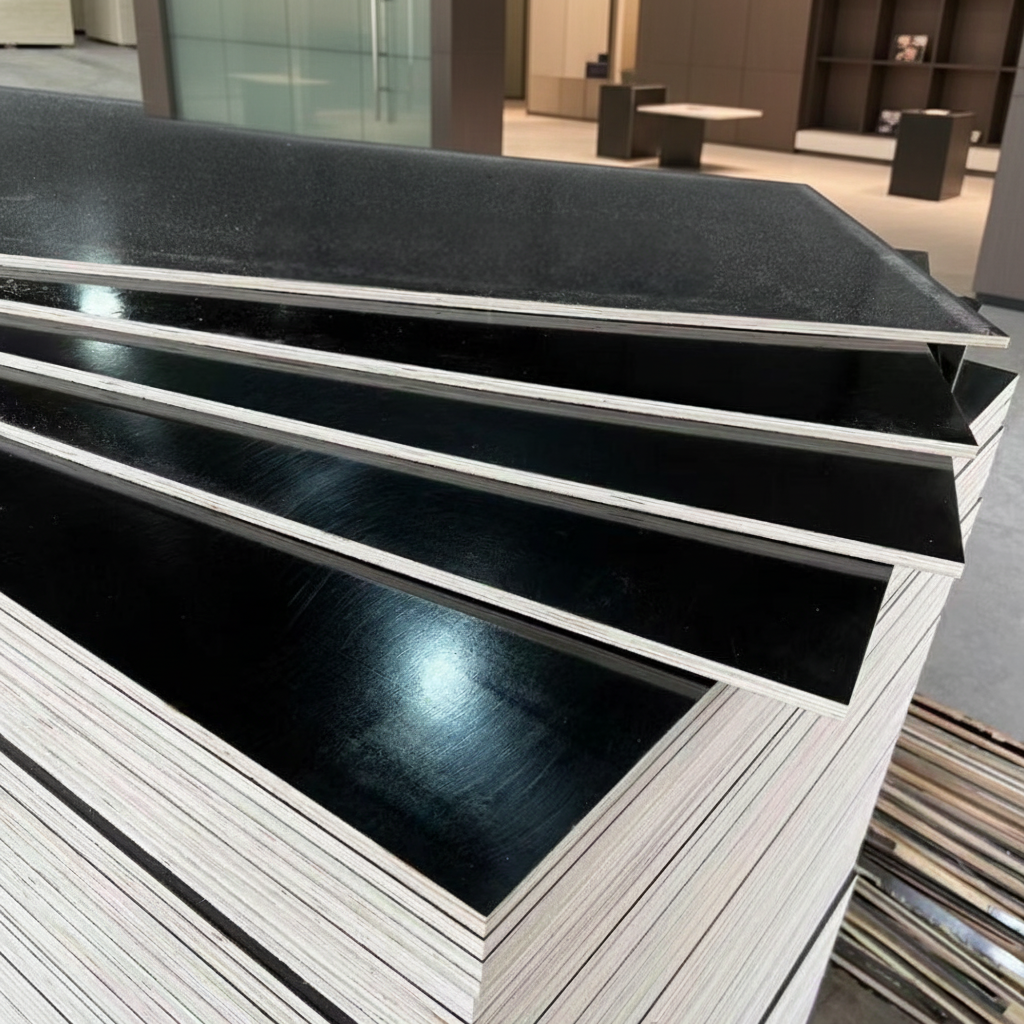1220x2440mm Phenolic Faced Birch Plywood Customized Black Birch Plywood 18mm