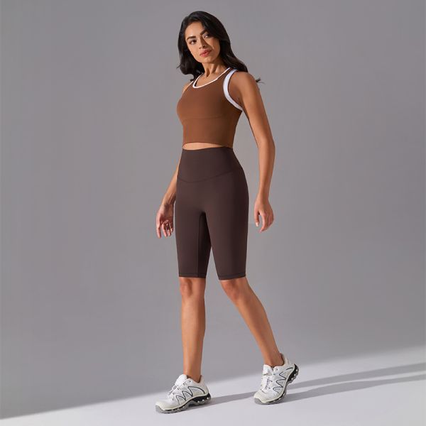 Tummy Control Women Athletic Biker Shorts Seamless Compression Fabric 5