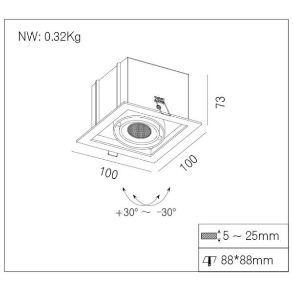 Aluminium Body Recessed Ceiling Downlight 3000k Warm White 24 Degree Beam Angle