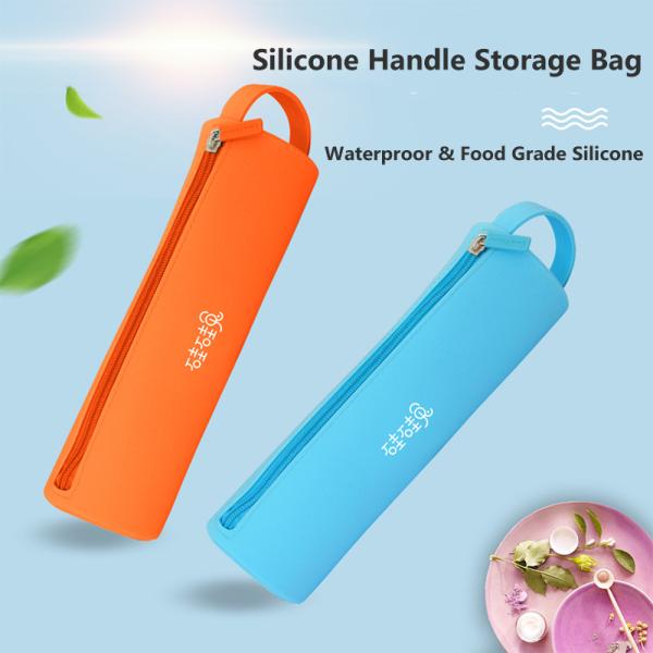 Circular Pen Bucket Silicone Cosmetic Storage Bag Portable Waterproof Silicone Storage Bag Jewelry Silicone Bag