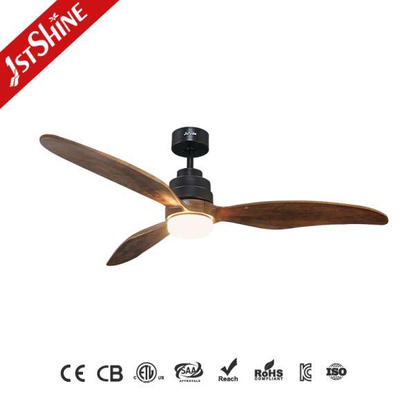 ceiling fan Fã de teto de madeira confortável de 3 lâminas do quarto controlo a distância de 60 polegadas