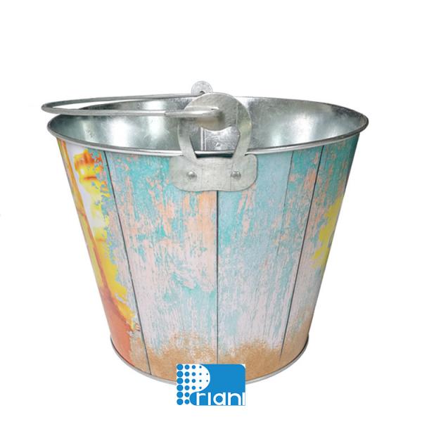 750ml 500ml Popcorn Metal Tin Ice Wine Bucket Galvanized Bucket With Lid