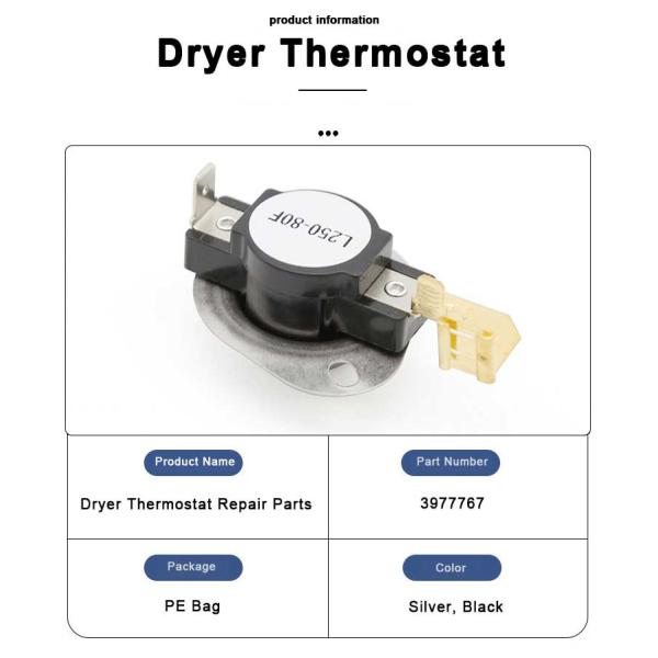 Замена Ремонтные детали стиральная машина Сушилка Высокий предел биметаллический цикл Термостат 3977767