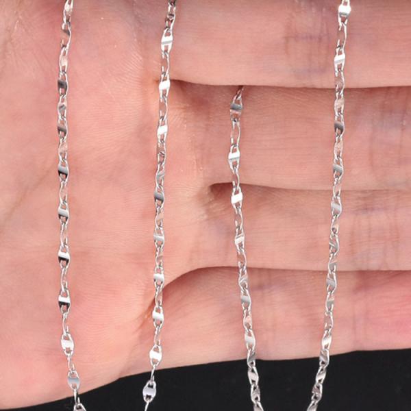 Fine Jewelry 18K White Gold Chain Women Necklace 16 inches (NG0115)