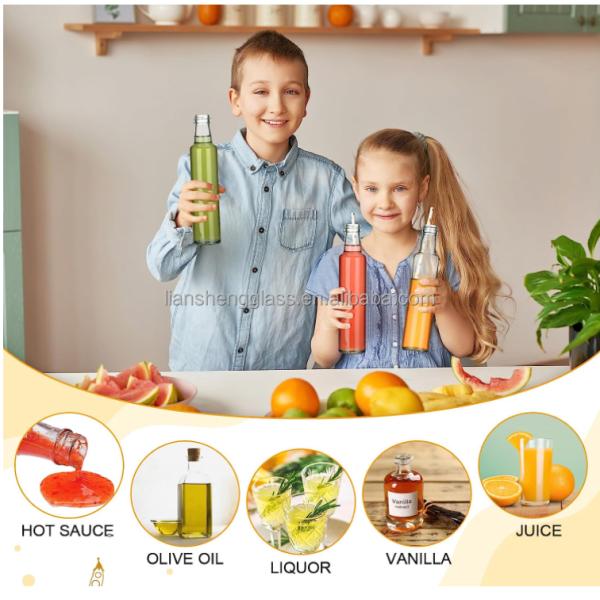 Контейнер для хранения пищи 750 мл Прозрачная стеклянная бутылка для кухонного уксуса
