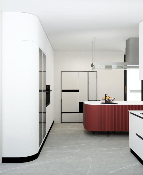 Profissional Melamina Luxury Kitchen Cabinet Set Design de gabinete de cozinha moderno