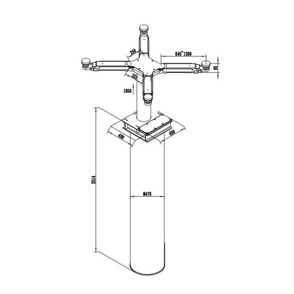 In Ground Car Lifts Car Washing Lifter Auto Repairing Lift Single Post Hydraulic Lift 3500kg /1850mm