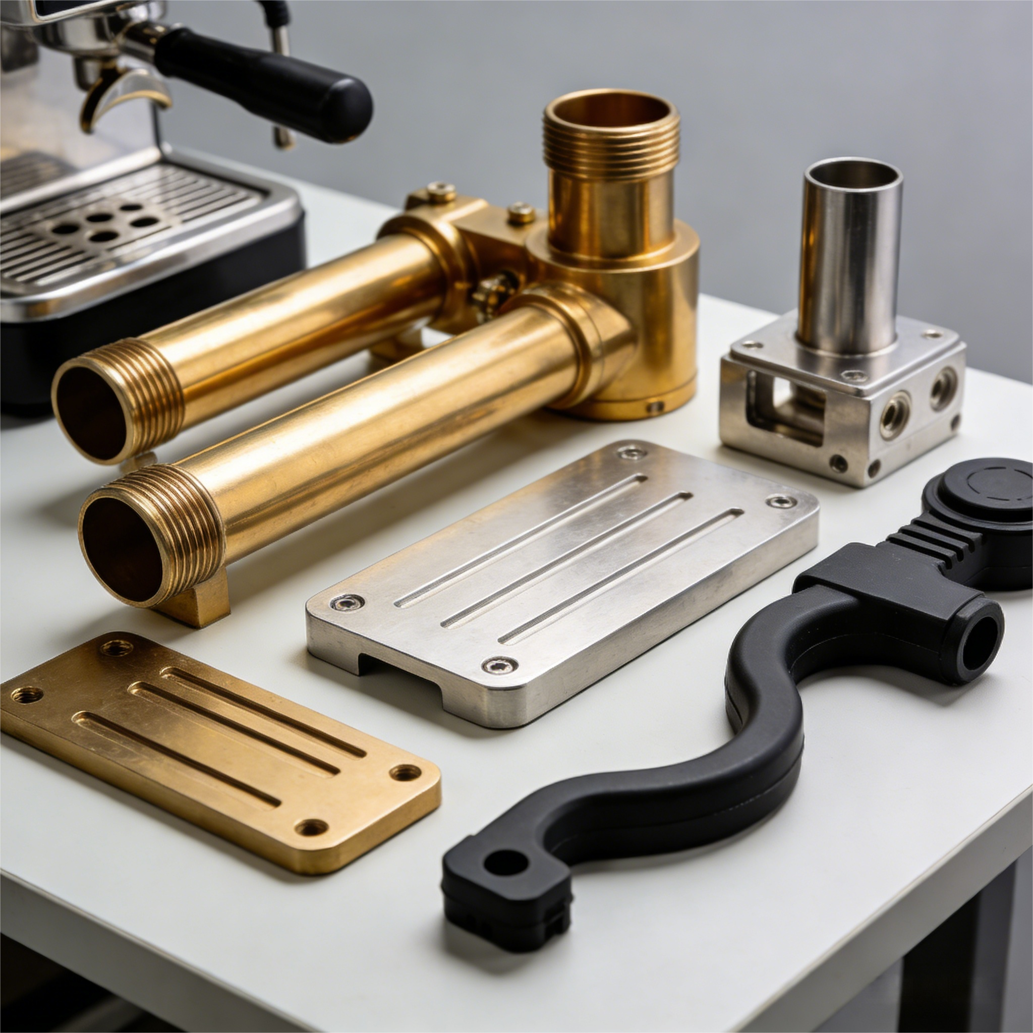 Coffee Machine CNC Machining Brass Parts High Precision Sandblasting