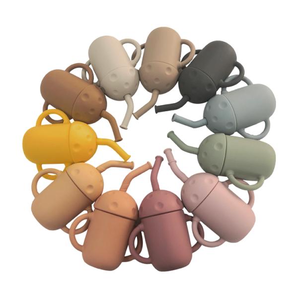 BPA Free Eco Friendly Silicone Training Cups Silicone No Spill Sippy Cup FDA