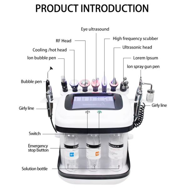 Facial Cleaning Blackhead Removal Aqua Jet Peel Oxygen Rf Hydro Microdermabrasion Machine