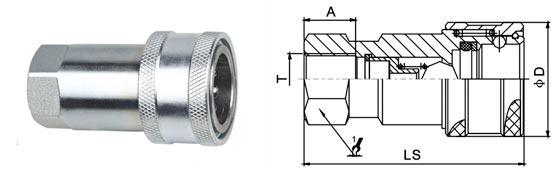 Тип гидравлическое быстрое шарикового клапана - сталь углерода LSQ-S4 соединений разъединения ISO5675