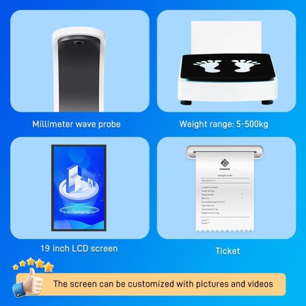 SH-V15 Intelligent Ultrasonic BMI Height and Weight Scale with Printer