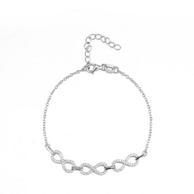 Melhores amigos 10.58g de Sterling Silver Matching Bracelets For do zirconita do AAA