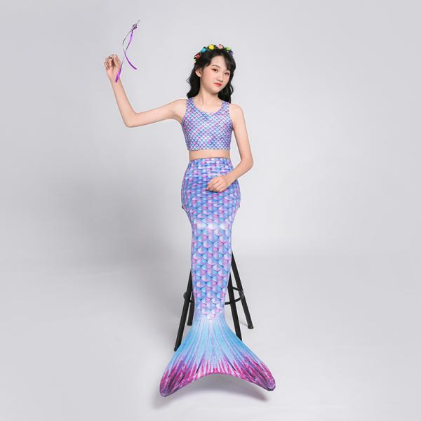 Breathable 80% Nylon + 20 Spandex Mermaid Tail For Swimming Party Toddler 110 120