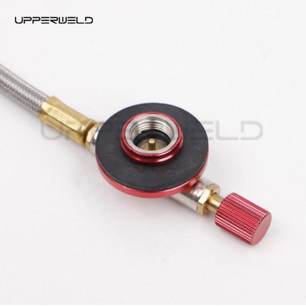 Stove Burner Silver Gas Refill Valve Stainless Steel Line Regulating Valve 1m Length