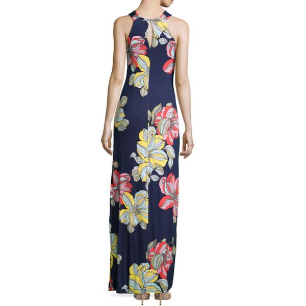 Floral-Print Maxi Halter Dress maxi dress