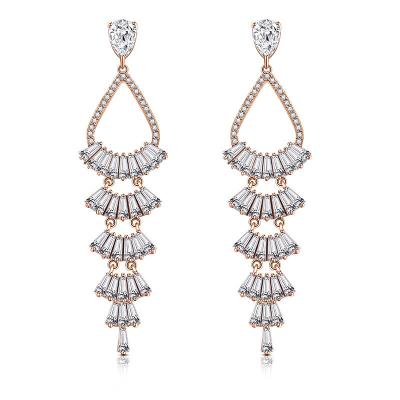 Female Tassel Zircon Earrings Multi-Layer Long Earrings Beautiful Gifts For Girls
