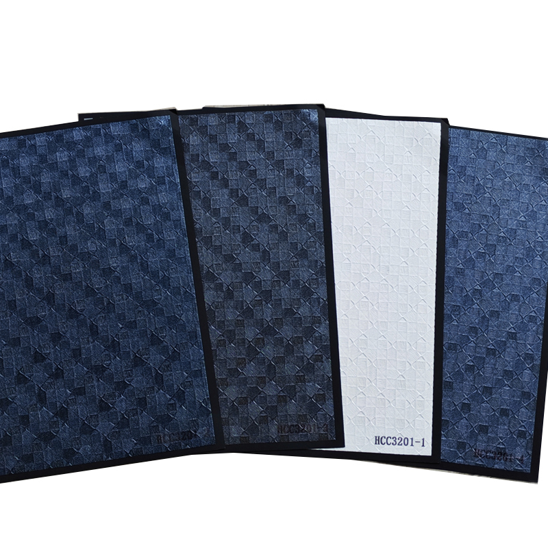 Diamond Woven Textile PVC Film Roll | Geometric Fabric Pattern Wall Panel Wrap
