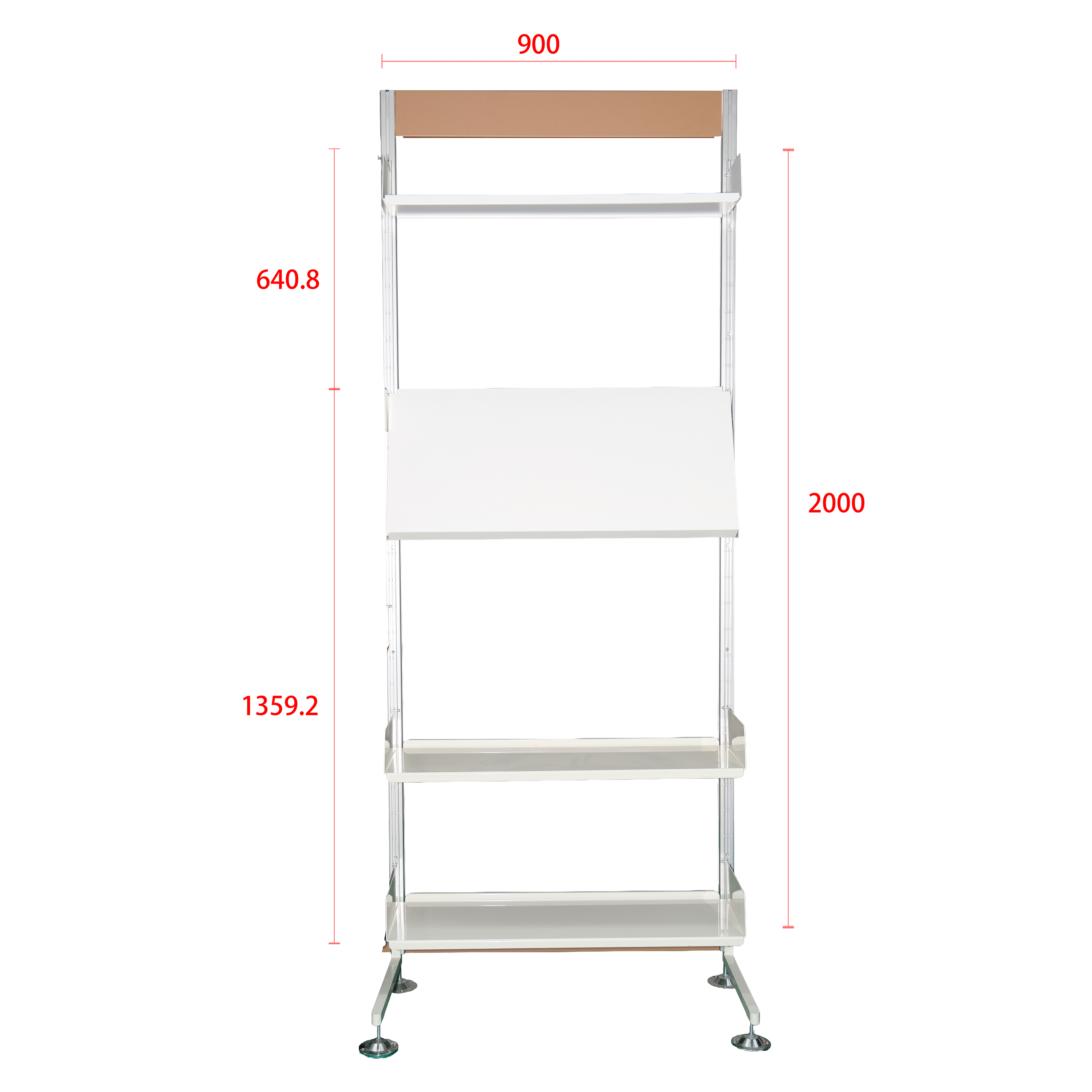 Flexible Detachable Metal Magnetic Height Adjustable Standing Storage Rack for Bookshelves