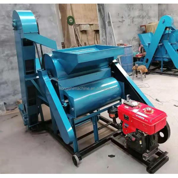 1000-1200kg/h Fiber Decorticating Machine , Diesel Castor Beans Peeling Machine