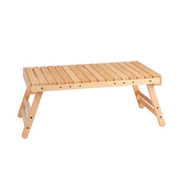 Solid Beechwood Folding Camping Table 67x39x28cm 30kg Capacity