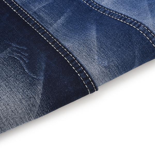 8.5oz Fake Knitted Denim Yarn Dyed Pattern 54-55 Dark Indigo