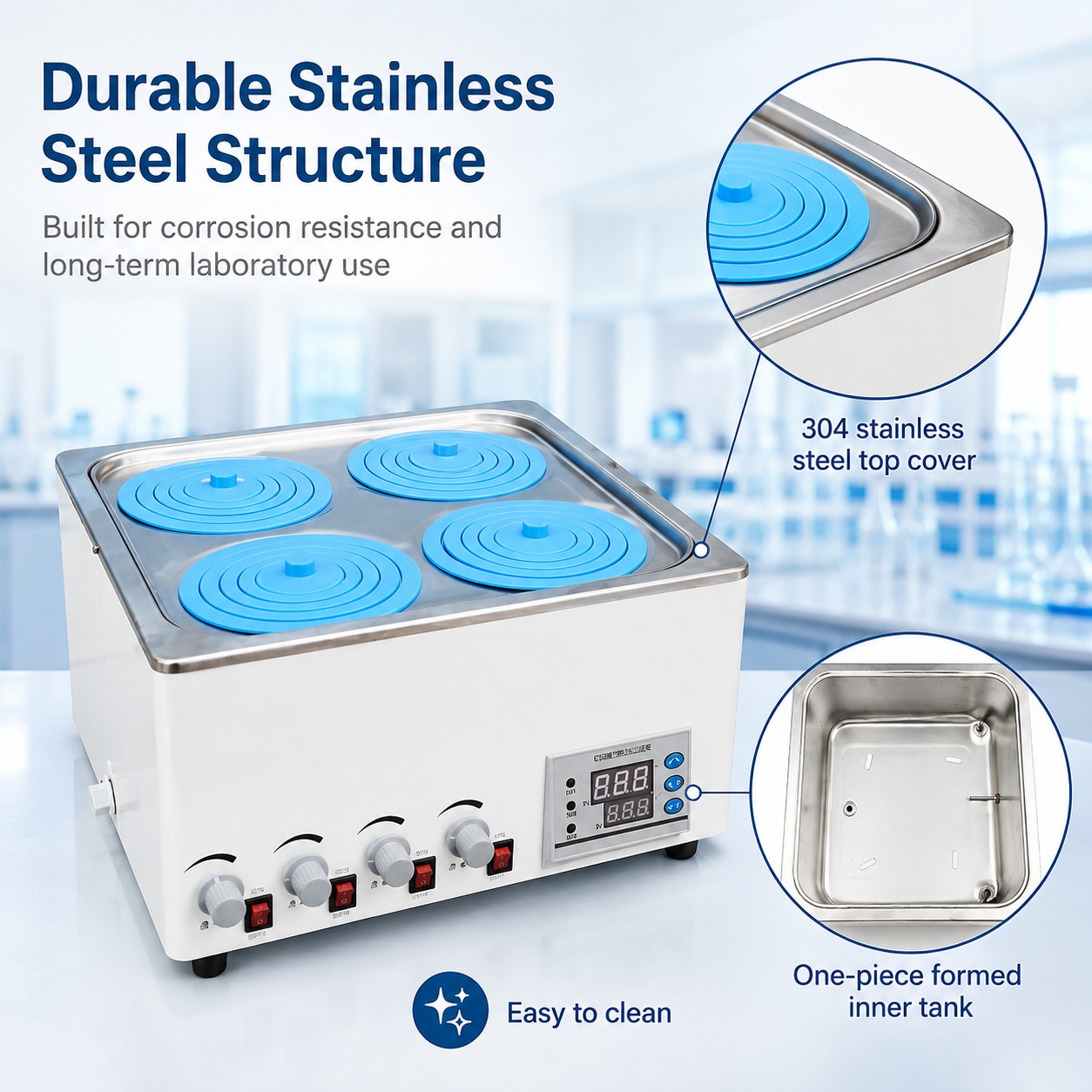 High Quality Magnetic Stirring Water Bath Digital Temperature Control Stainless Steel Lab Stirrer Heater for School Research