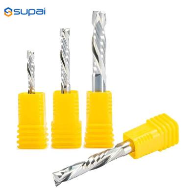 2 Flute CNC Cutting Tungsten End Mill AlTiN Coating For Wood
