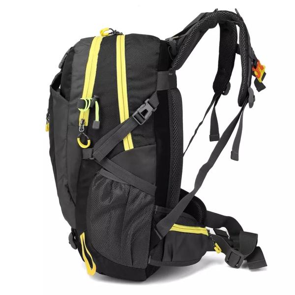 Black Waterproof Hiking Backpack 30-40L Camping Waterproof Cycle Backpacks