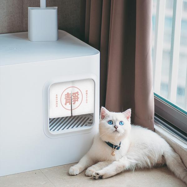 Open Top Small Cat Litter Box Indoor Easy Clean Rectangular Shape ABS Design