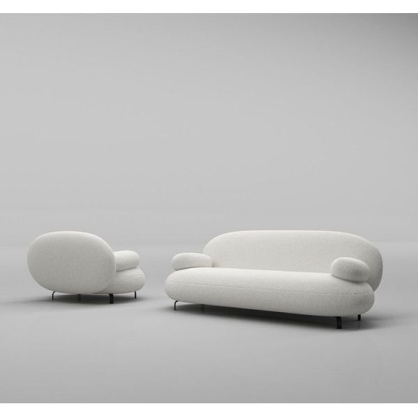 Custom Rectangle High Density Sponge Solid Wood Frame Modular Sectional Sofa Lamb Fleece Fabric for Hotel Living Room Apartment